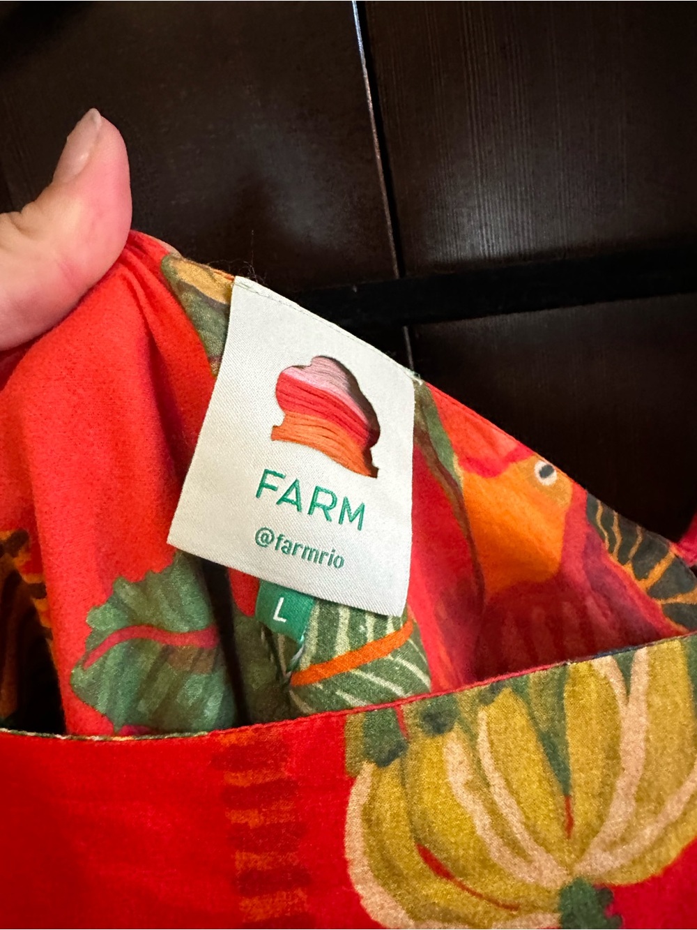 FARM Rio Red & Green Tropical Parrot Maxi Dress - Picture 6 of 7